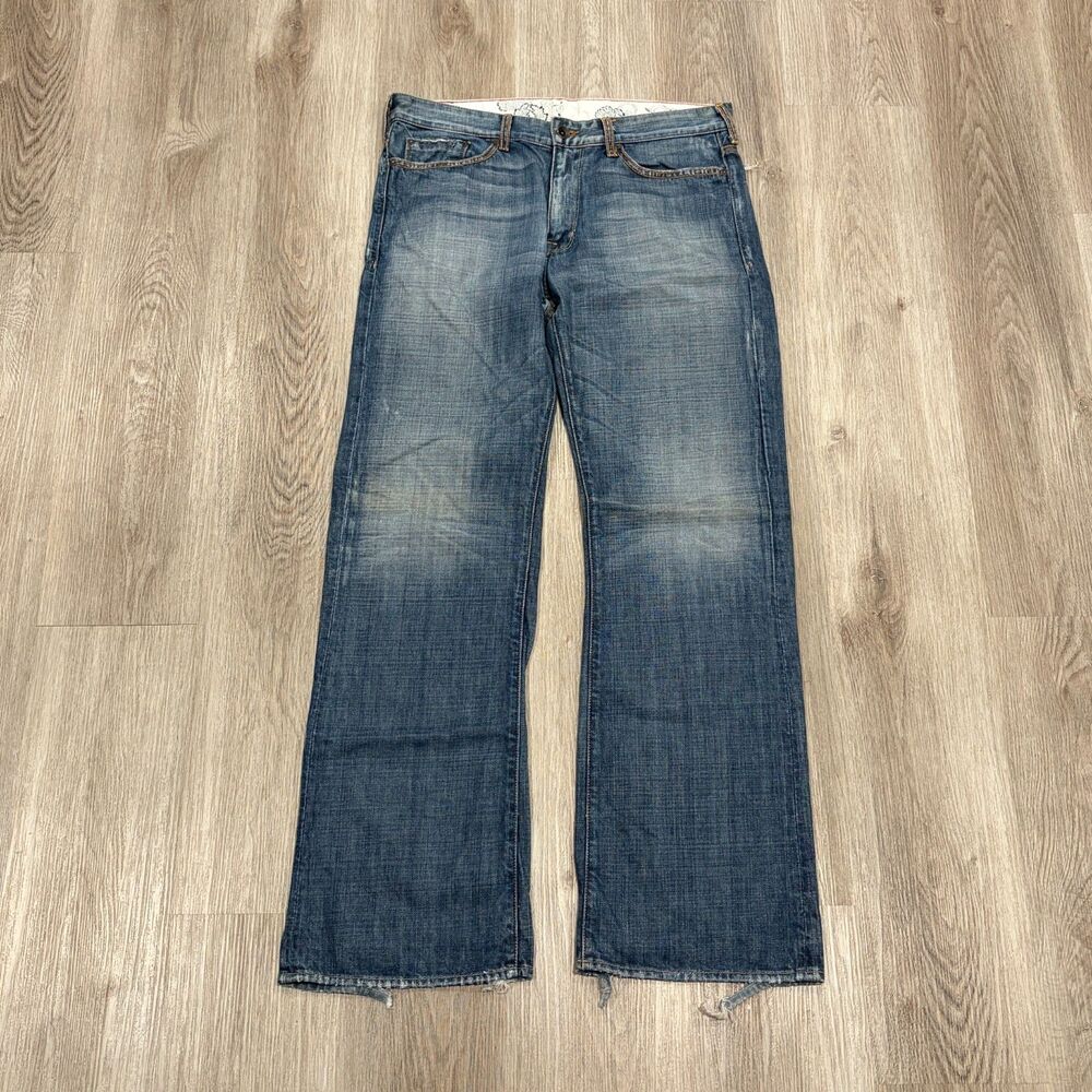 Vintage GUESS The Cliff Bootcut Jeans Men’s Size 33 (Fits 35x33) Grunge Distress